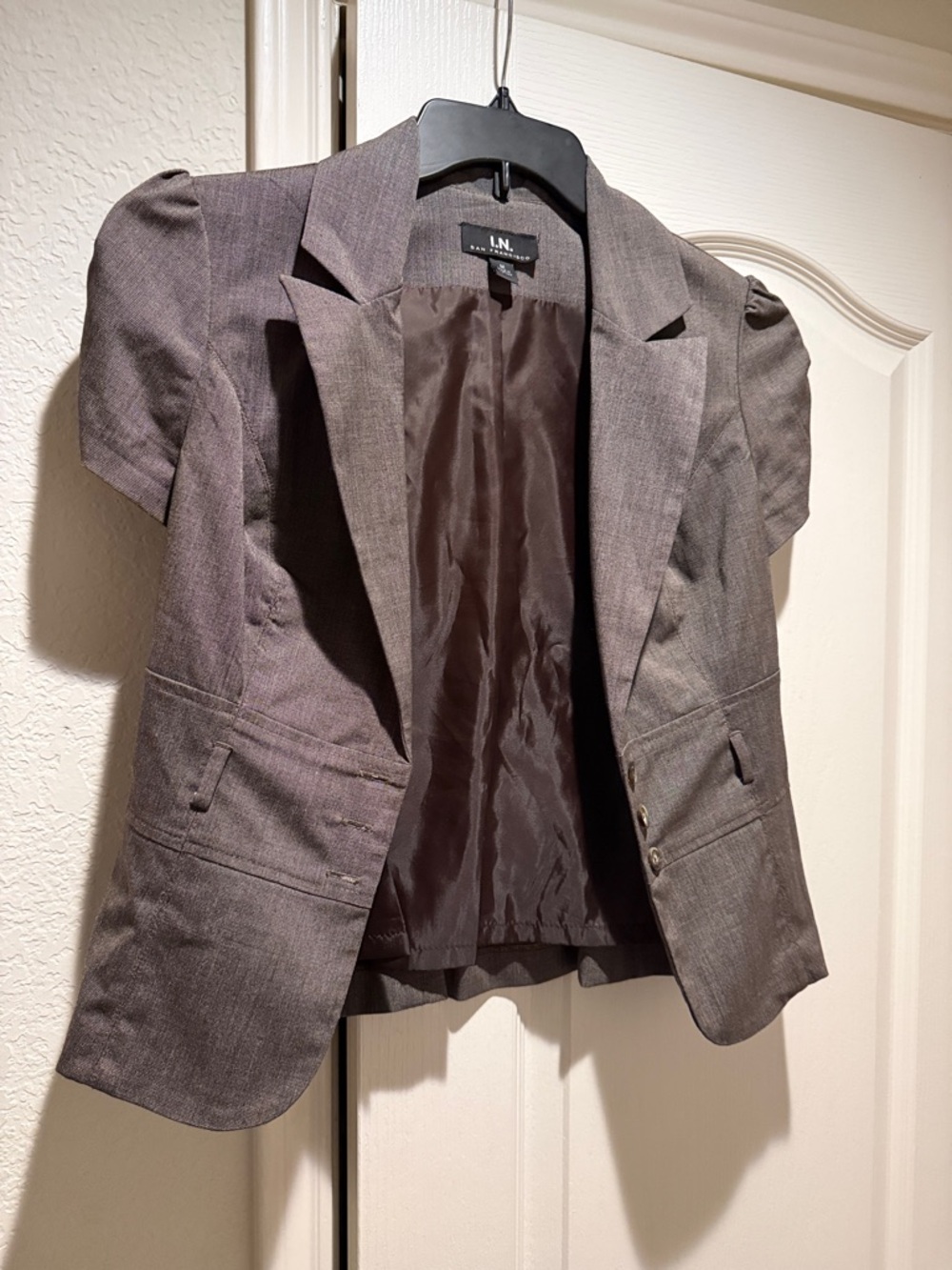 Gray Short Sleeve Blazer